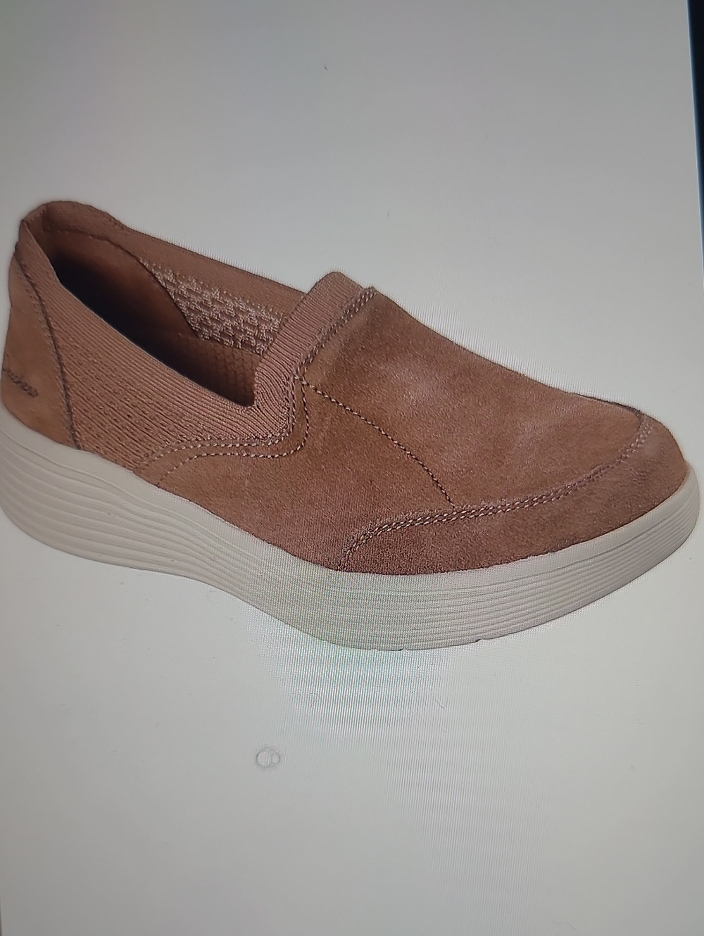 Skechers Arch Fit Suede Slip-On Loafers in Chestnut 159091 - Picture 7 of 9